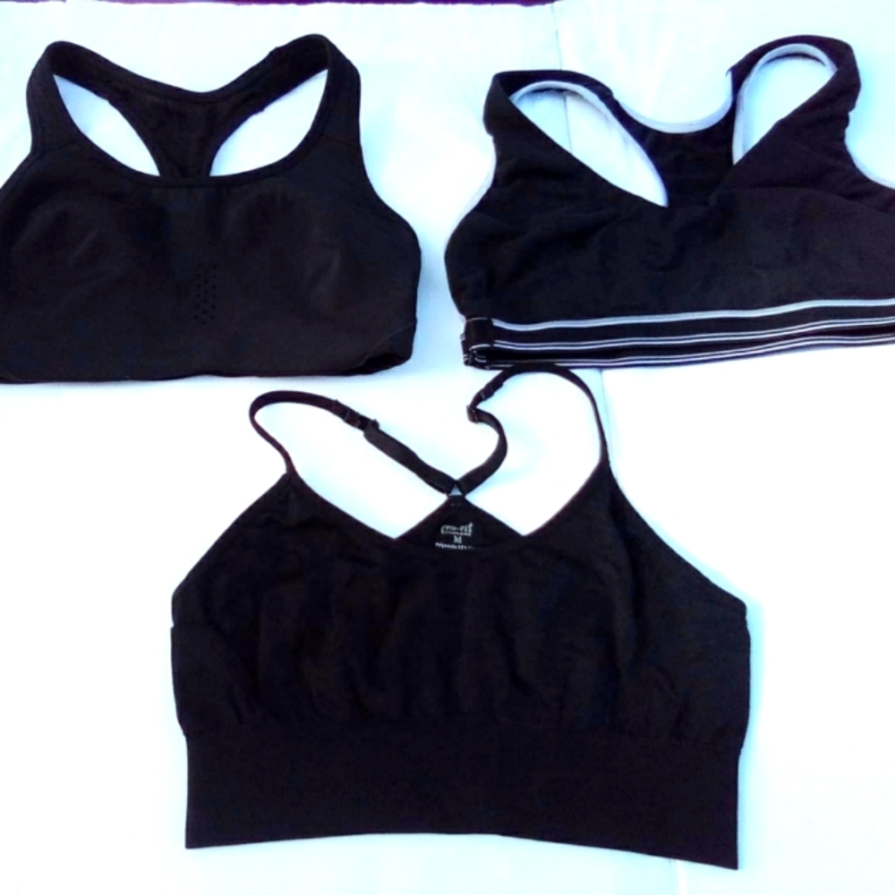 Lot of 3 AVIA, Bally, ProFit Sports Bras Yoga Active Wear Workout Wireless Bra S
